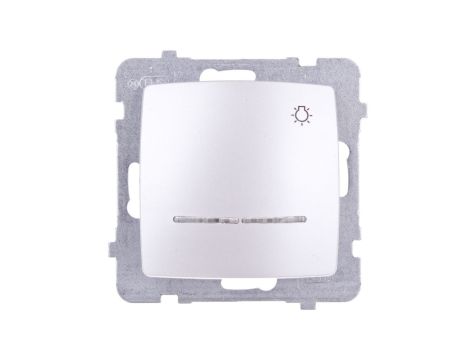 KARO Przycisk /światło/ z podświetleniem srebrny perłowy ŁP-5SS/m/43