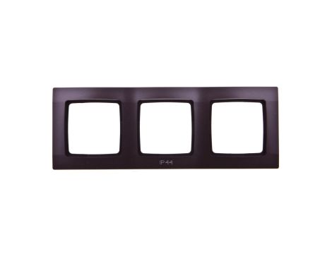 KARO Ramka potrójna do łączników IP44 czekoladowy metalik RH-3S/40