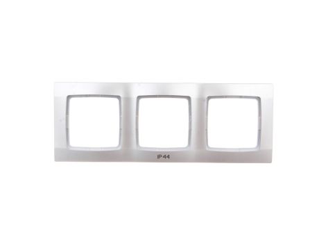 KARO Ramka potrójna do łączników IP44 srebrny perłowy RH-3S/43