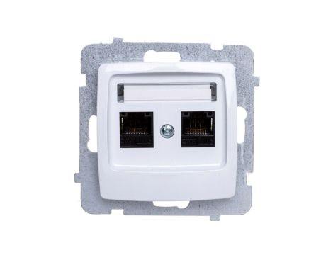 KARO Gniazdo komputerowe podwójne RJ45 kat.5e MMC białe GPK-2S/K/m/00