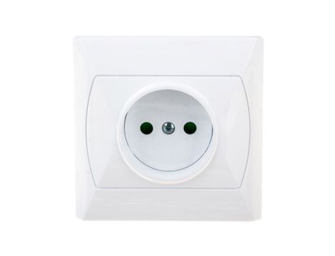 AKCENT Gniazdo pojedyncze b/u z przesłonami białe GP-1AP/00