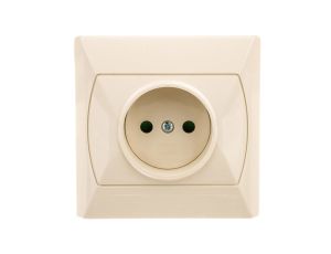 AKCENT Gniazdo pojedyncze b/u z przesłonami beżowe GP-1AP/01