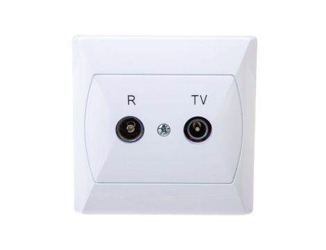 AKCENT Gniazdo antenowe RTV przelotowe 16dB białe GPA-16AP/00