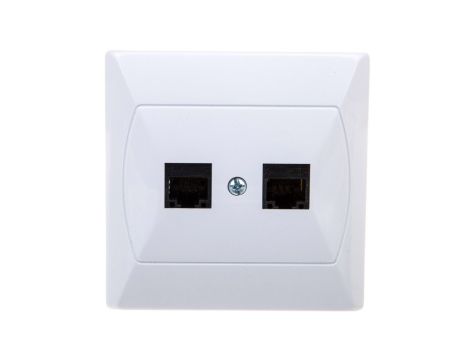 AKCENT Gniazdo komputerowe podwójne RJ45 kat.5e MMC białe GPK-2A/K/00