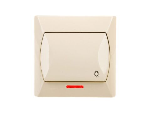 AKCENT Przycisk /światło/ z podświetleniem beżowy ŁP-5AS/01