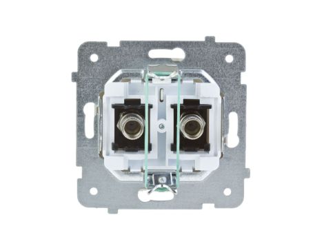 KARO Gniazdo antenowe podwójne typu F ecru perłowy GPA-2SF/m/42