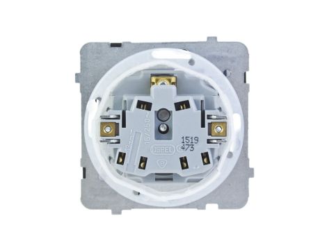 KARO Gniazdo bryzgoszczelne z/u IP44 z przesłonami klapka biała GPH-1SZP/m/00/w