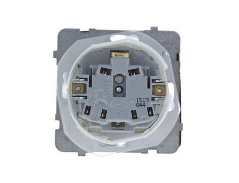 KARO Gniazdo bryzgoszczelne z/u IP44 z przesłonami klapka przezroczysta ecru perłowy GPH-1SZP/m/42/d