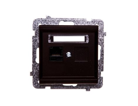 SONATA Gniazdo komputerowe pojedyncze RJ45 kat.5e czekoladowy metalik KRONE GPK-1R/K/m/40