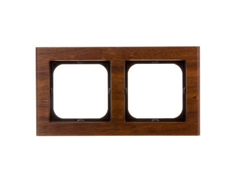 SONATA Ramka podwójna drewno orzech R-2RW/34