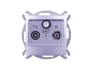 IMPRESJA Gniazdo antenowe RTV-SAT przelotowe srebrne GPA-YSP/m/18