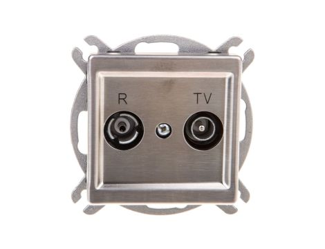 SONATA Gniazdo antenowe RTV przelotowe 14dB czarny metalik GPA-14RP/m/33