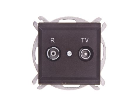 SONATA Gniazdo antenowe RTV przelotowe 14dB czekoladowy metalik GPA-14RP/m/40