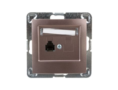 IMPRESJA Gniazdo telefoniczne pojedyncze RJ11 tytan GPT-1Y/m/23