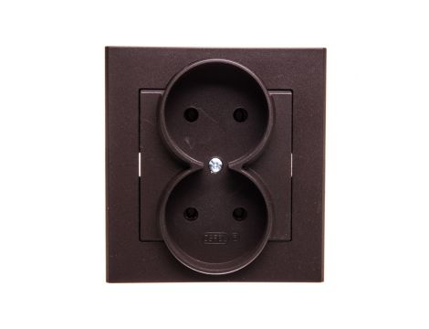 SONATA Gniazdo podwójne b/u czekoladowy metalik GP-2R/40