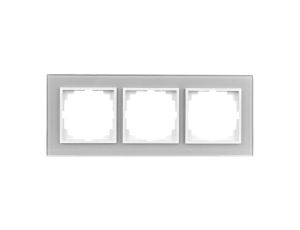 Sentia Ramka potrójna szklana srebrna 1473-63