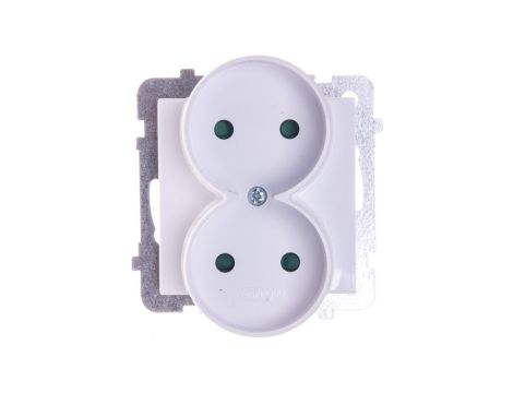 SONATA Gniazdo podwójne b/u z przesłonami białe GP-2RRP/m/00