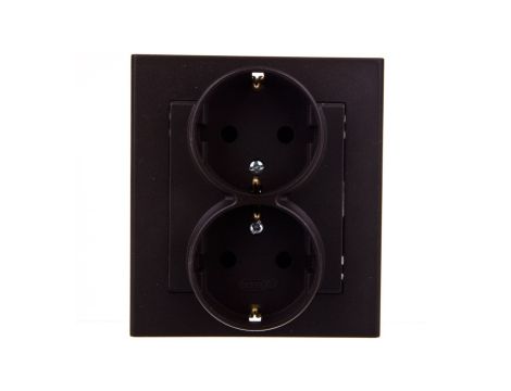 SONATA Gniazdo podwójne z/u Schuko czekoladowy metalik GP-2RS/40