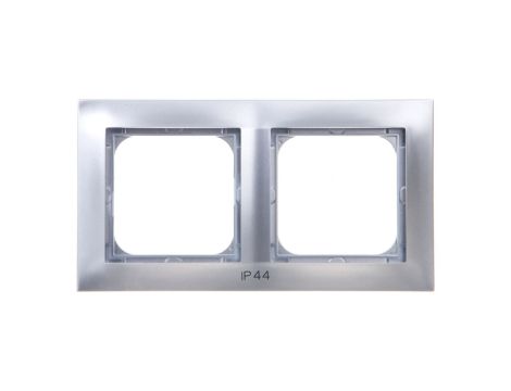 IMPRESJA Ramka podwójna do łączników IP44 srebrna RH-2Y/18
