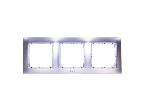 IMPRESJA Ramka potrójna do łączników IP44 srebrna RH-3Y/18