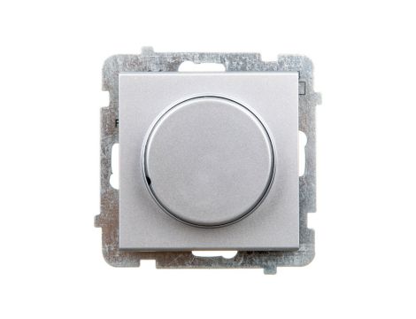 SONATA Ściemniacz przyciskowo-obrotowy /żarowy i halogenowy/ srebro mat ŁP-8R/m/38