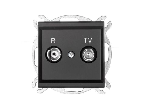 SONATA Gniazdo antenowe RTV zakończeniowe 10dB czarny metalik GPA-10RPZ/m/33