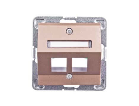 IMPRESJA Obudowa gniazda komputerowego podwójnego skośna złoty metalik GPK-2YS/p/28