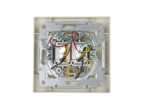 Gniazdo telefoniczne Asfora podwójne 2xRJ11 kremowe z ramką EPH4200123