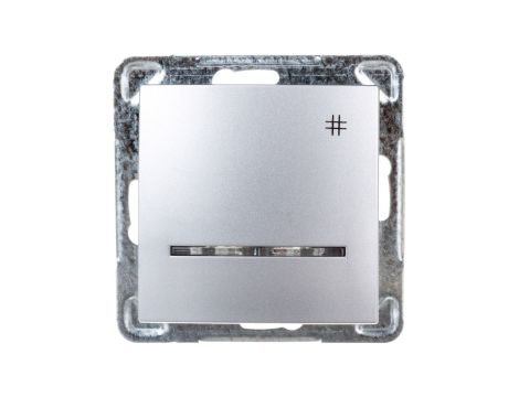 IMPRESJA Łącznik krzyżowy z podświetleniem srebrny ŁP-4YS/m/18