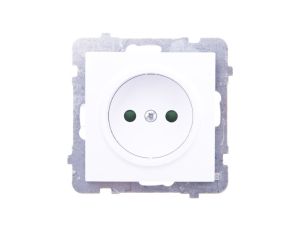 AS Gniazdo pojedyncze b/u z przesłonami białe GP-1GP/m/00