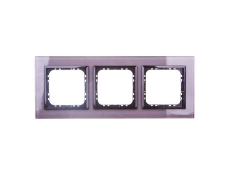 SONATA Ramka potrójna szare szkło / czarna R-3RGC/41/25