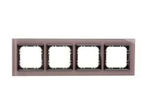 SONATA Ramka poczwórna szare szkło / czarny R-4RGC/41/25