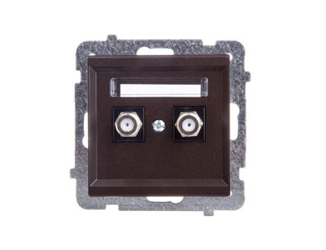 SONATA Gniazdo antenowe podwójne typu F czekoladowy metalik GPA-2RF/m/40