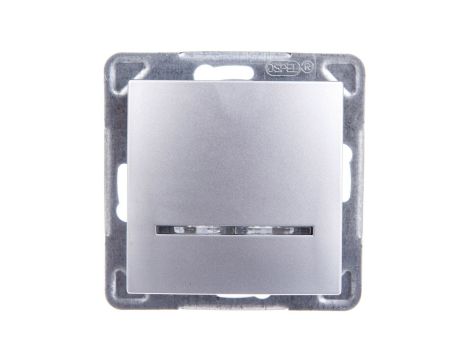 IMPRESJA Łącznik kontrolny z podświetleniem srebrny ŁP-12YS/m/18