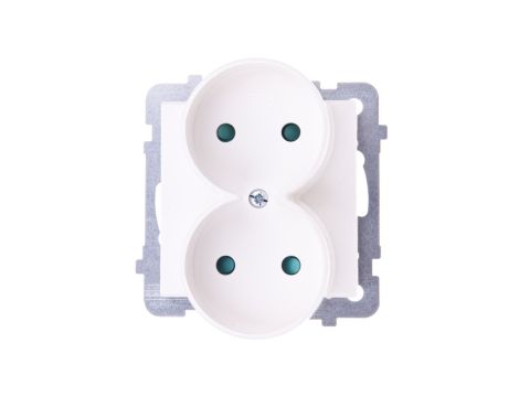 SONATA Gniazdo podwójne b/u z przesłonami ecru GP-2RRP/m/27