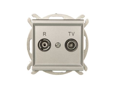 SONATA Gniazdo antenowe RTV przelotowe 10dB srebro mat GPA-10RP/m/38