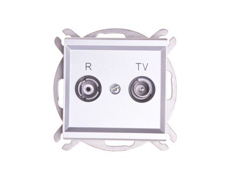 SONATA Gniazdo antenowe RTV zakończeniowe 10dB srebro mat GPA-10RPZ/m/38