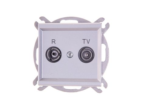 SONATA Gniazdo antenowe RTV przelotowe 14dB srebro mat GPA-14RP/m/38