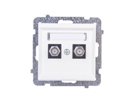 SONATA Gniazdo antenowe podwójne typu F ecru GPA-2RF/m/27