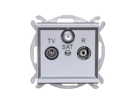 SONATA Gniazdo antenowe RTV-SAT przelotowe srebro mat GPA-RSP/m/38