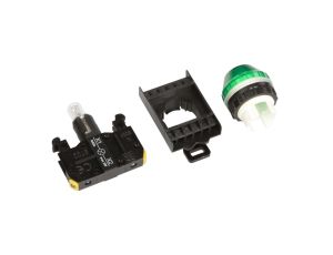 Lampka sygnalizacyjna 22mm zielona 230V AC żarówka ST22-LZ-230-BA9S.