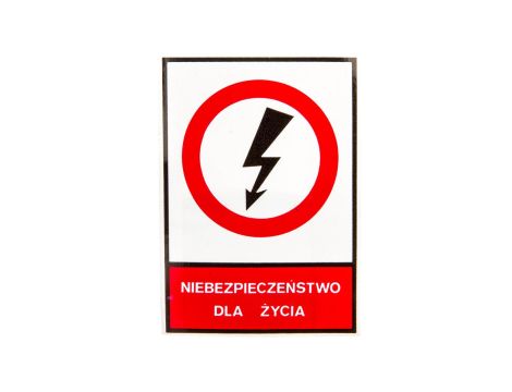 Tabliczka /znak zakazu/ TZZ 74X105S NIEBEZP.D.ZYC E04TZ-01031120100