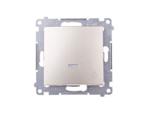 Simon 54 Przycisk /światło/ z podświetleniem, szybkozłącza, złoty mat DS1L.01/44