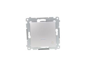 Simon 54 Przycisk /światło/ z podświetleniem, szybkozłącza, srebrny mat DS1L.01/43