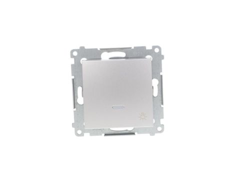 Simon 54 Przycisk /światło/ z podświetleniem, szybkozłącza, srebrny mat DS1L.01/43