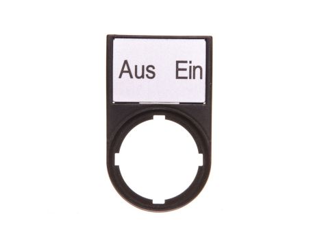 Tabliczka opisowa AUS-EIN 50x30mm czarna 22mm prostokątna M22S-ST-D10 216490