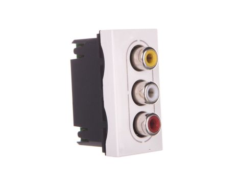 MOSAIC Gniazdo biały 3xRCA 078754