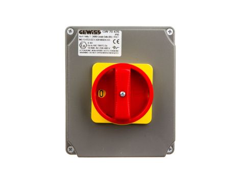 Łącznik krzywkowy awaryjny 32A 4P Strefa 22(D) ATEX w puszce aluminiowej GW70476