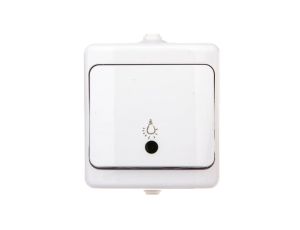 BRYZA Przycisk hermetyczny /światło/ podświetlany IP54 biały 190403 /20szt./