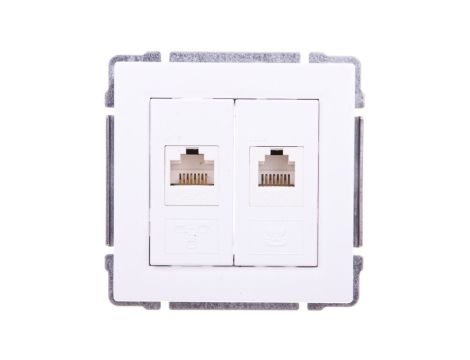 KOS66 Gniazdo teleinformatyczne RJ45 kat.5e nieekranowane + RJ11 białe 660469
